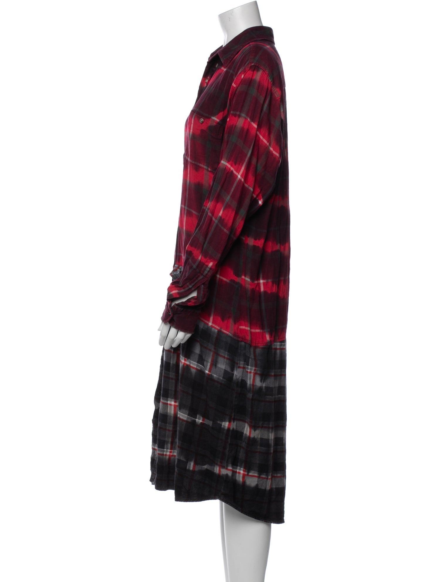 Opening Ceremony Plaid Print Midi Length Dress